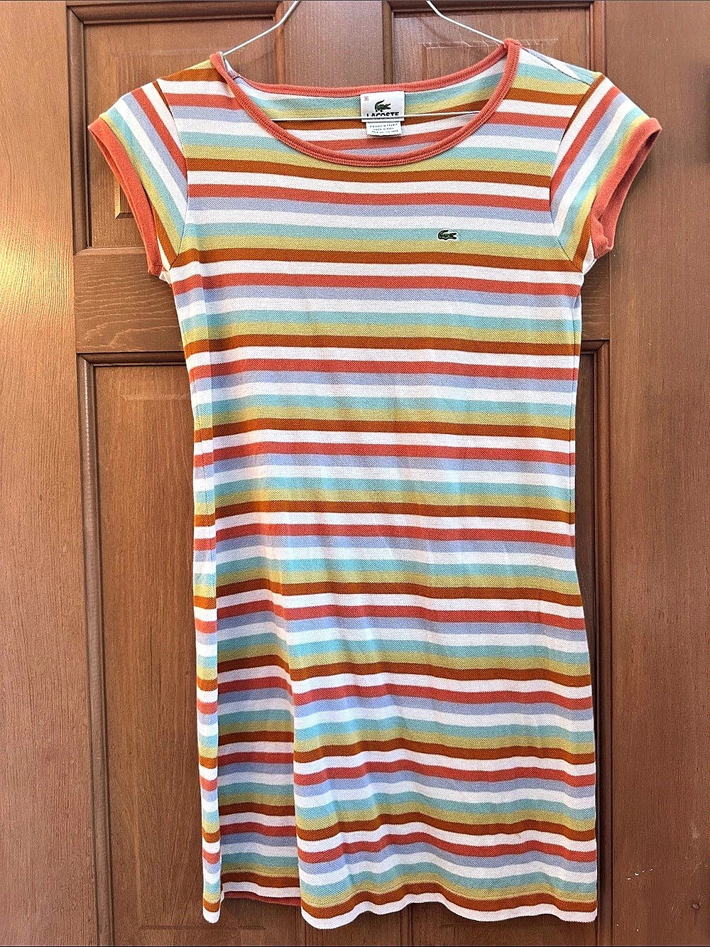 Rare Vintage Lacoste Striped Cotton Mini Dress Size 36 Like New